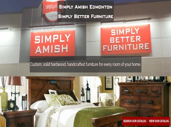 Simply Amish Edmonton Website Design Image